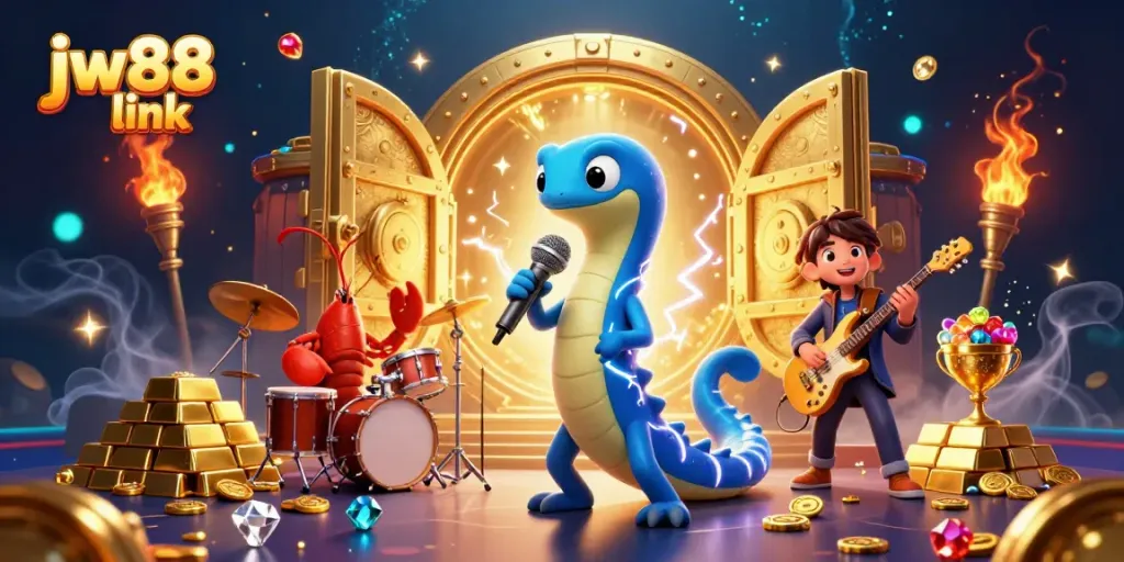 Engage with excitement through the vibrant jw88 link underwater casino scene featuring lively characters and treasure.