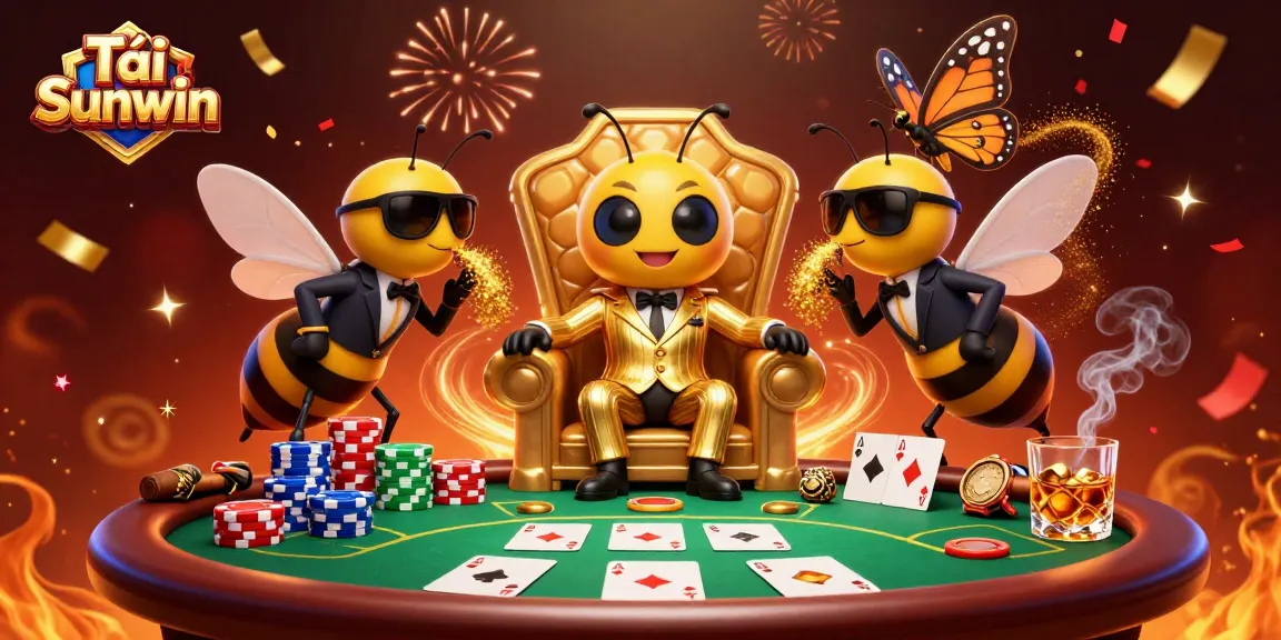 Tải Sunwin and engage in strategic poker action within a vibrant, animated casino scene.