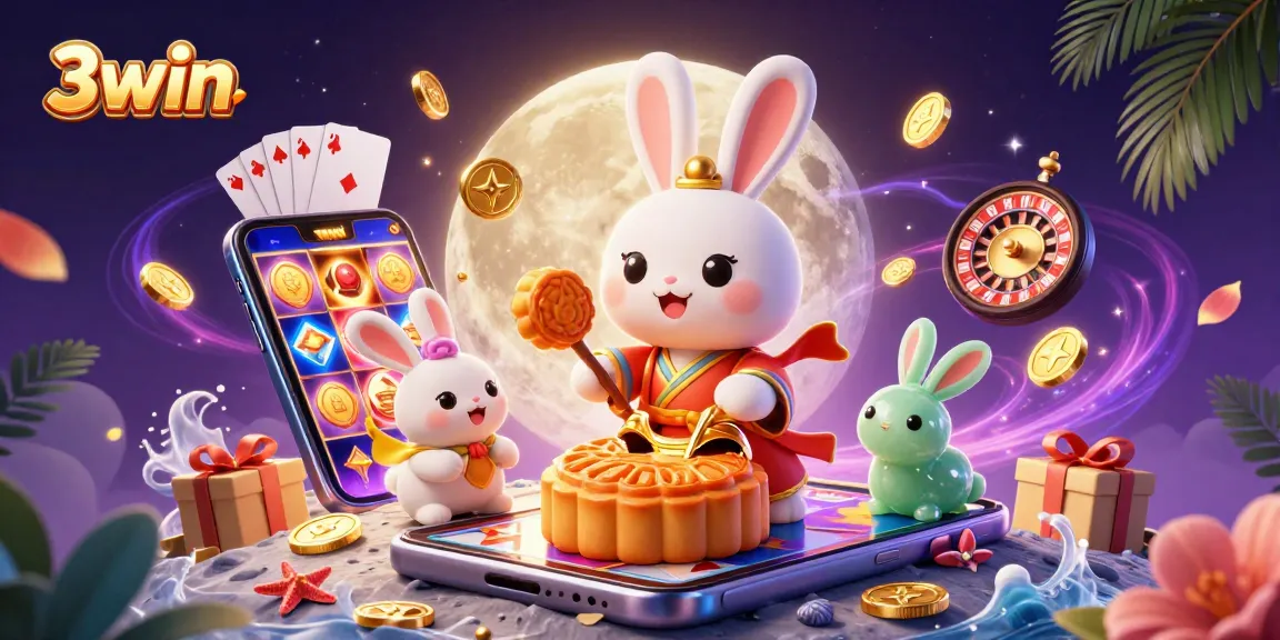 Experience exciting online gambling with 3win, featuring immersive moon-themed casino elements.